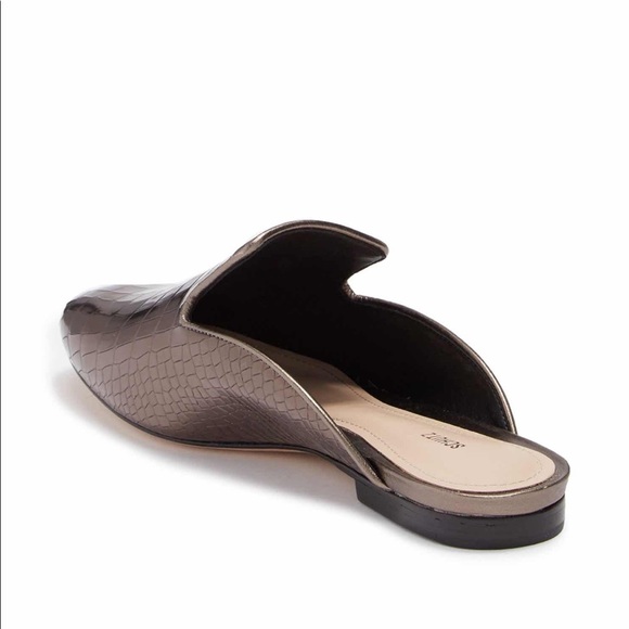 Schutz Avamel Croc Embossed Leather Mule Loafer - Picture 6 of 8